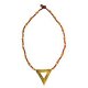 Handmade necklace women - triangular pendants and maroon lace - simple and fashion