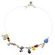 Multi-floating color necklace