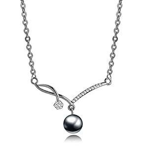 Charm diamond flower necklace pearl pendant necklace chain jewelry women