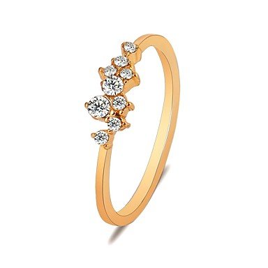 Women Crystal cubic zirconia sculpture tail ring, lilies, simple, sweet, fashion jewelry, engagement Daily