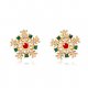 Women cubic zirconia earrings classic flower-shaped fashion jewelry rainbow