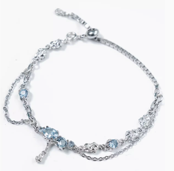 Ocean Ice Blue Bracelet, Female Original, Small and Unique Design, Cool and Exquisite Bracelet