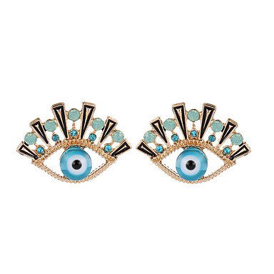 Women cut out fashion earrings, eyes, funky blue daily out