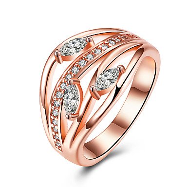 Women Crystal Ring engagement ring, zircon, Ms. He Xin jewelry rose birthday engagement wedding party gifts daily