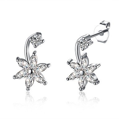 Women Zircon stud earrings, fashion star silver wedding