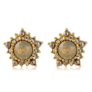 Women classic crystal earrings earrings metal alloy coating